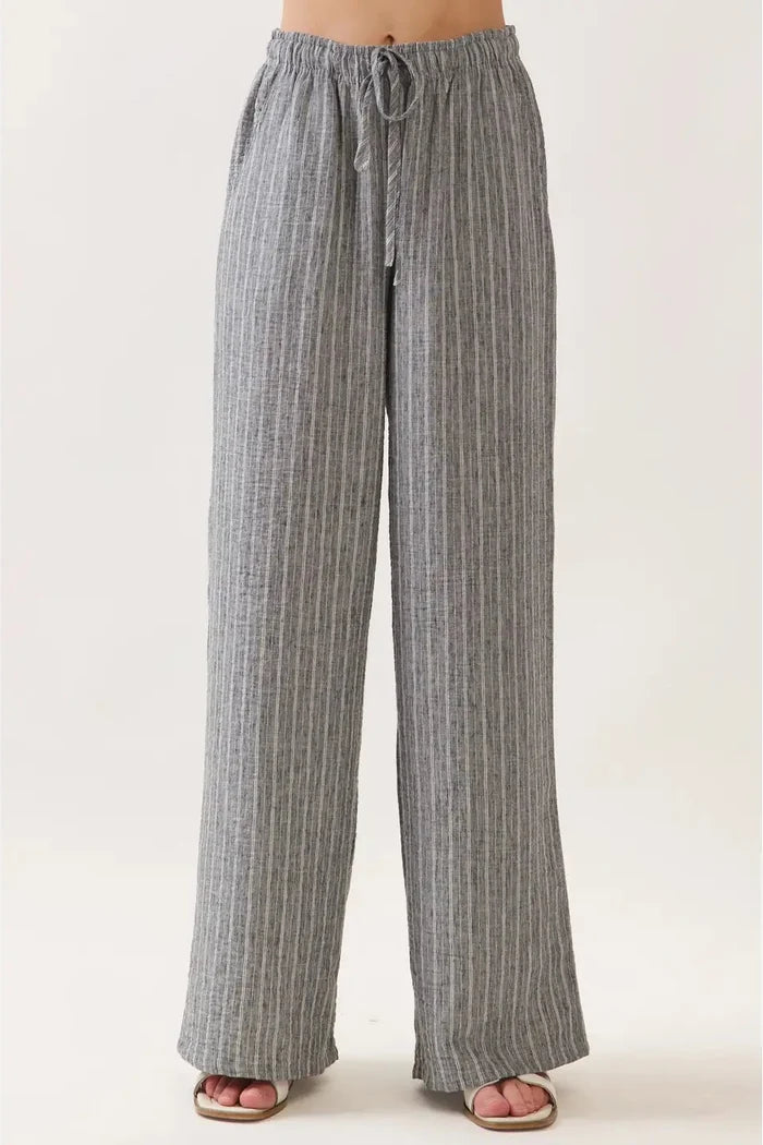 Tie Waist Wide Leg Pants