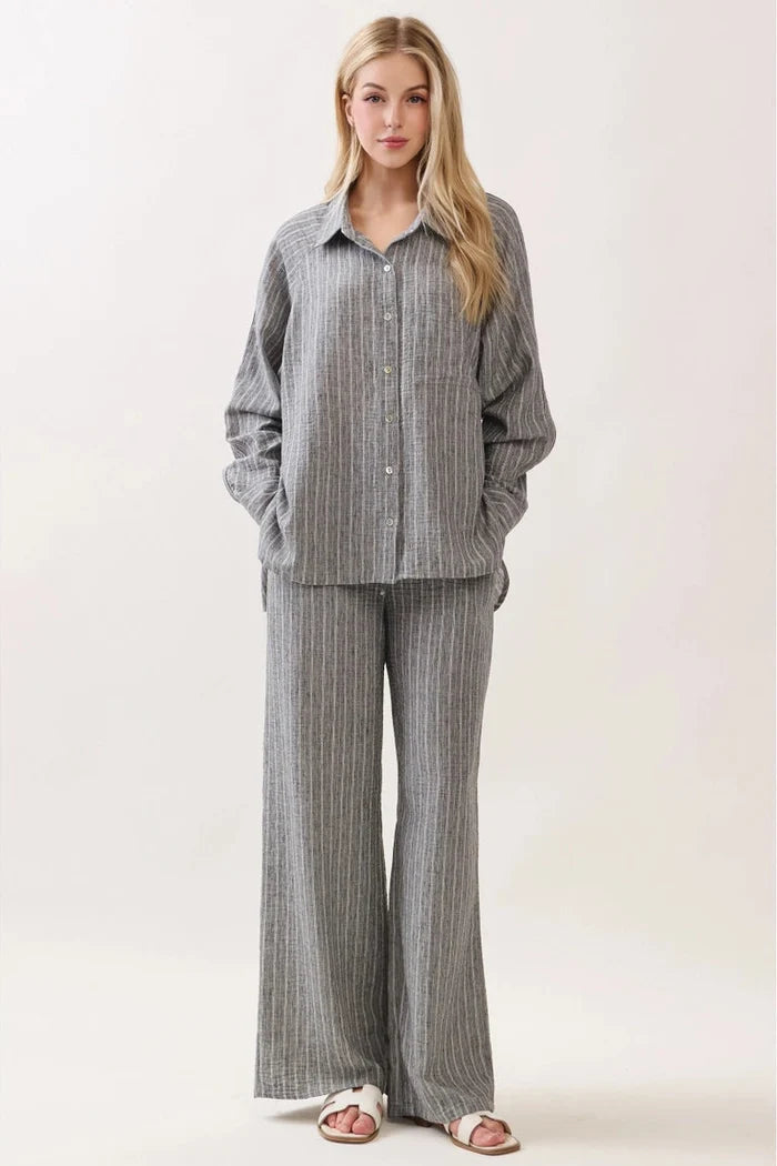Tie Waist Wide Leg Pants