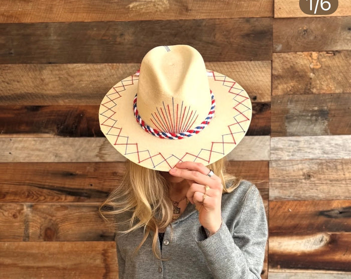 Tipsy Threads Embroidered Panama Hat