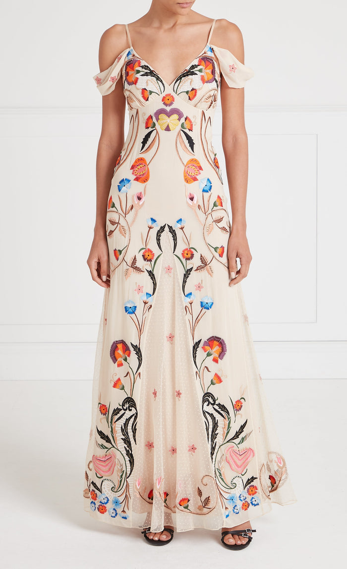 Toledo Strappy Gown - Almond Mix