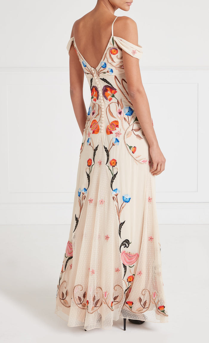 Toledo Strappy Gown - Almond Mix