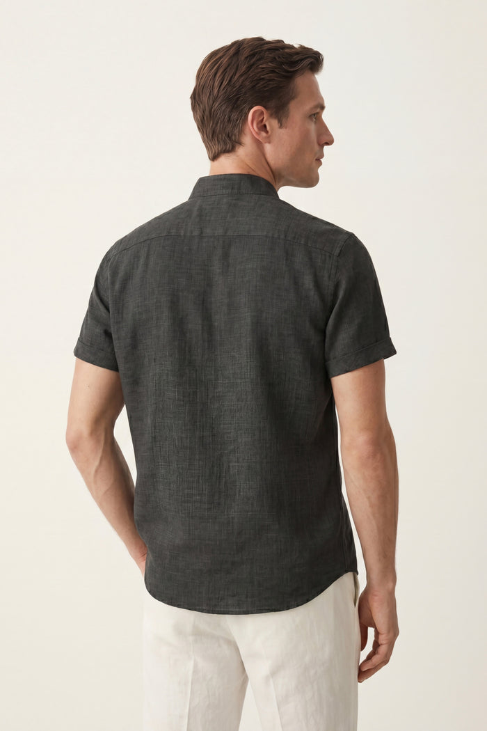 Treviso Linen Short Sleeve Black