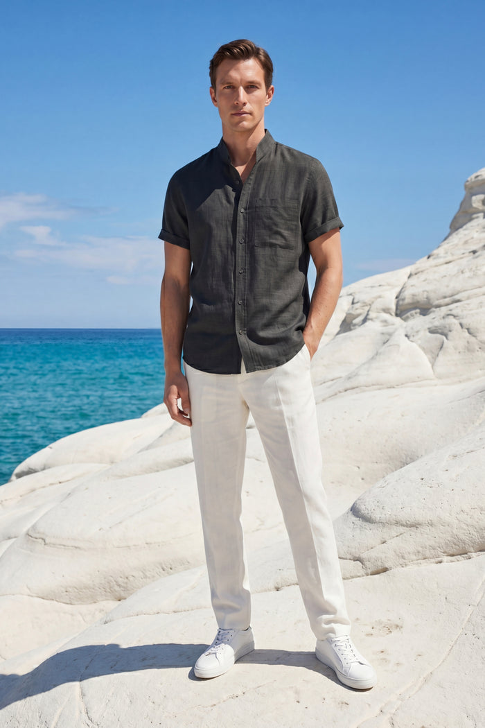 Treviso Linen Short Sleeve Black