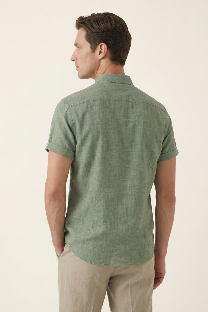 Treviso Linen Short Sleeve Green