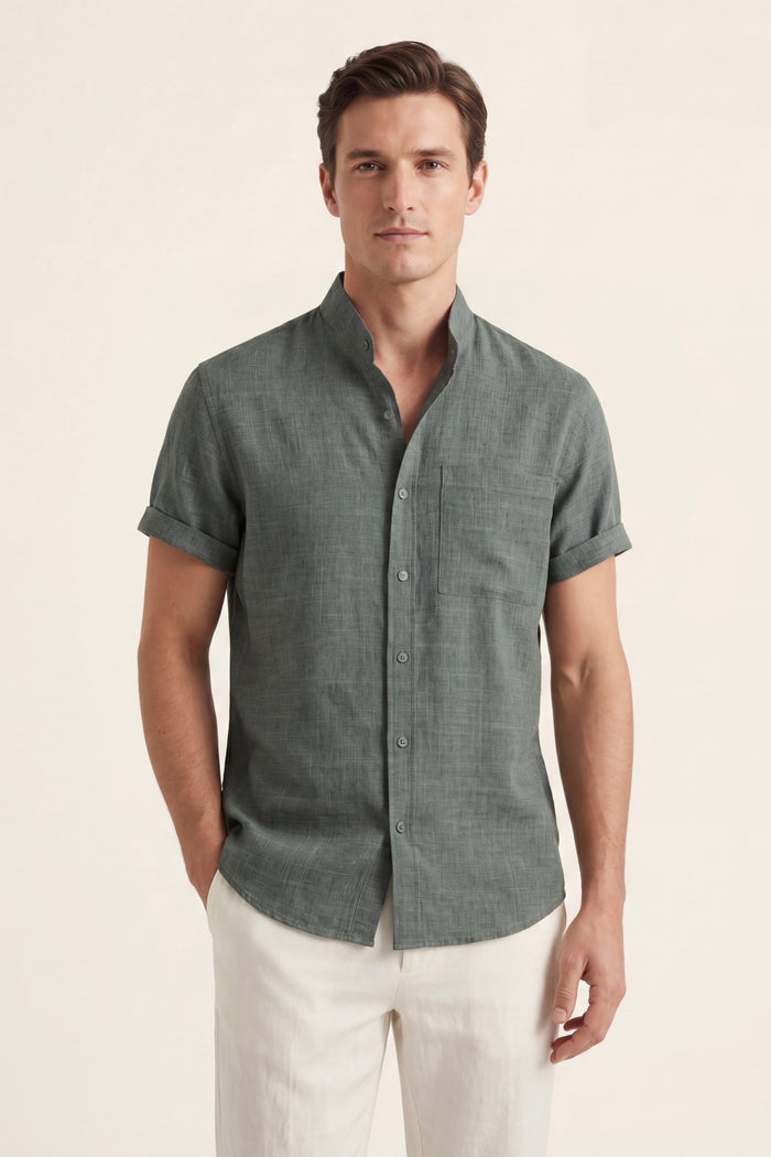 Treviso Linen Short Sleeve Grey