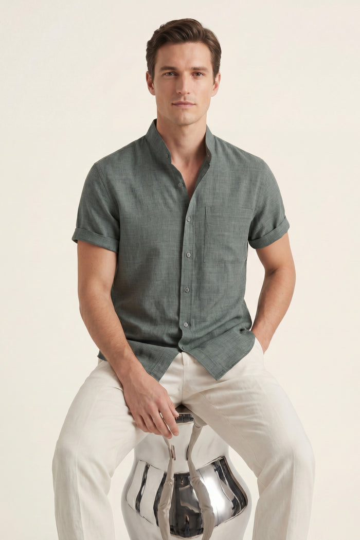 Treviso Linen Short Sleeve Grey