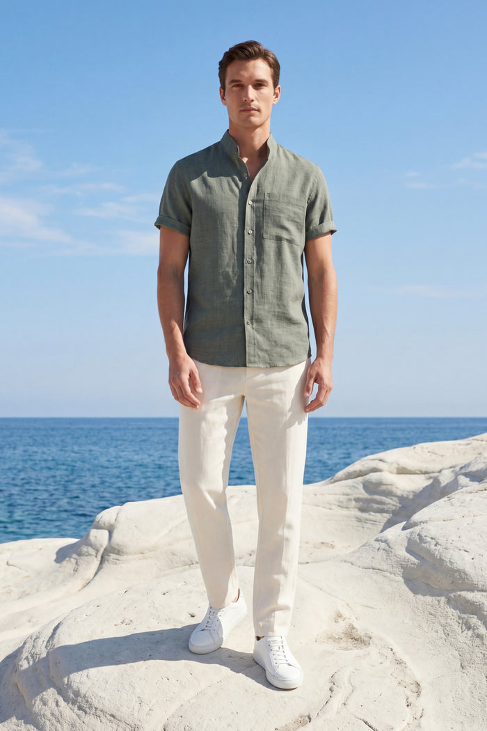 Treviso Linen Short Sleeve Grey