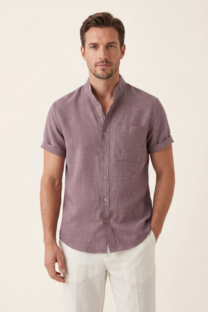 Treviso Linen Short Sleeve Purple