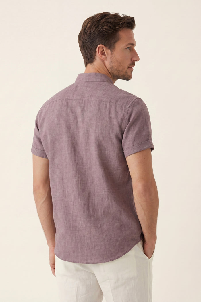 Treviso Linen Short Sleeve Purple