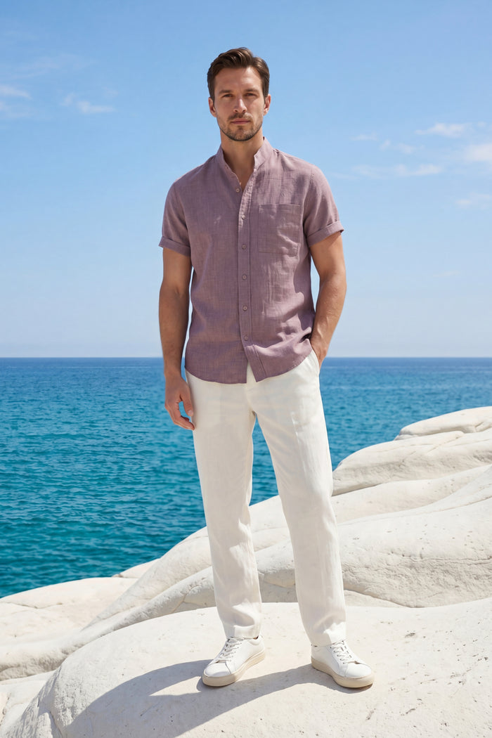 Treviso Linen Short Sleeve Purple