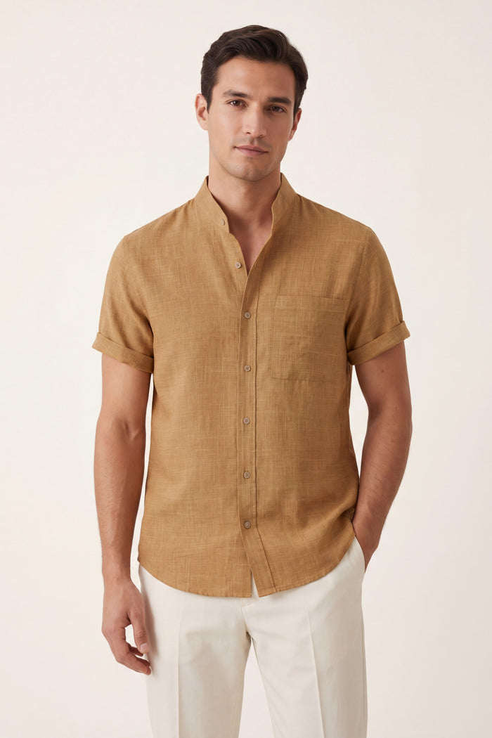 Treviso Linen Short Sleeve Yellow