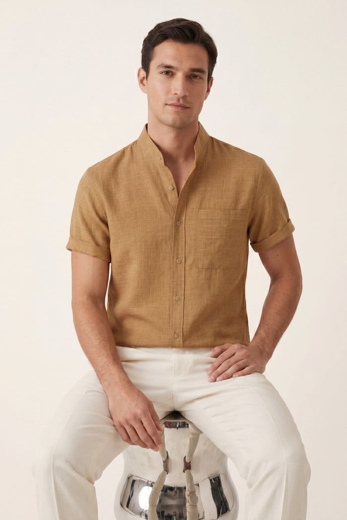 Treviso Linen Short Sleeve Yellow