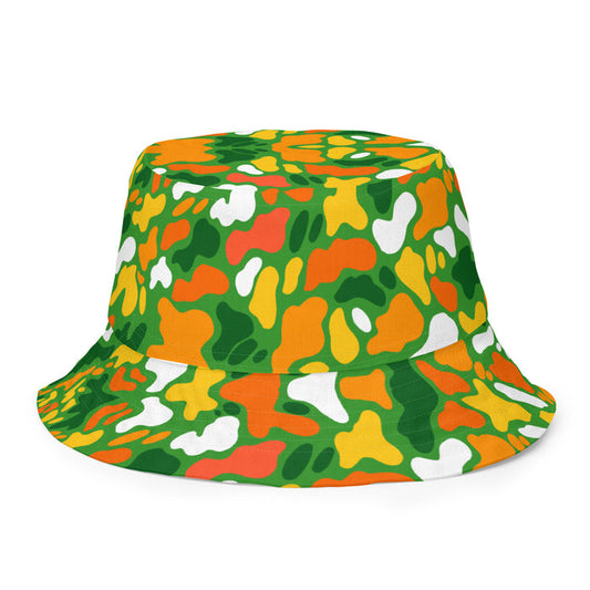 Tropic Camo Bucket Hat by Roc Sol, reversible camo pattern hat