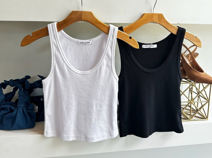 True Black Blondie Structured Rib Tank - Amor Lafayette