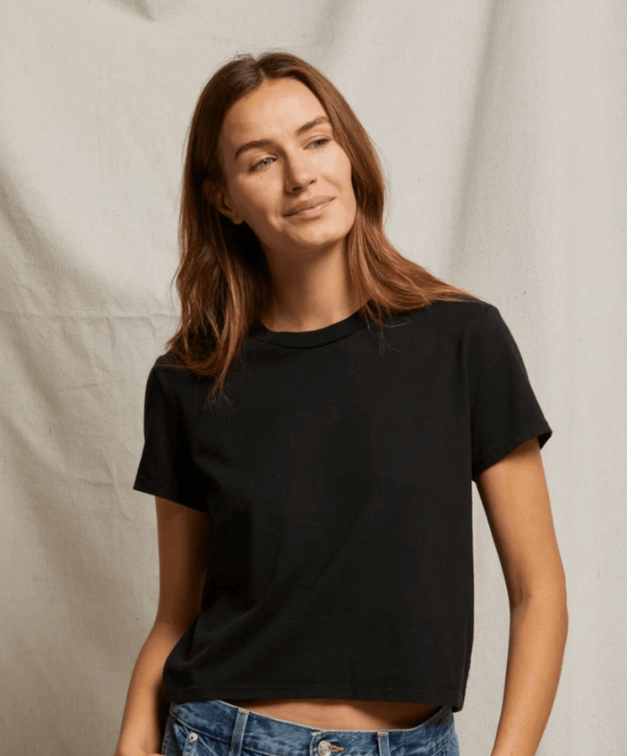 True Black Springsteen Supima Cotton Baby Tee - Amor Lafayette
