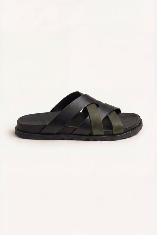 Tuscana Sandal Black/Olive Green