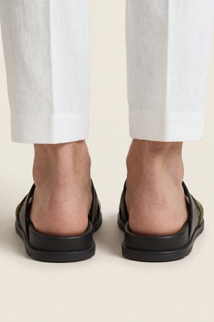 Tuscana Sandal Black/Olive Green