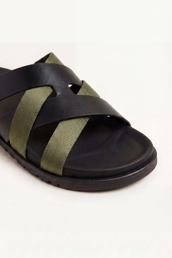 Tuscana Sandal Black/Olive Green