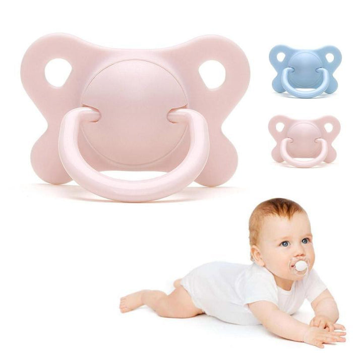 Ultra Soft Silicone Pacifier for Newborns in pink and blue, designed for comfort and soothing for babies.