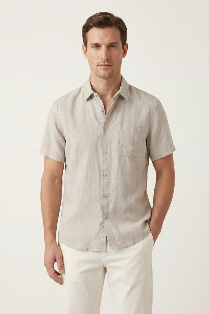 Vicenza Linen Short Sleeve Beige
