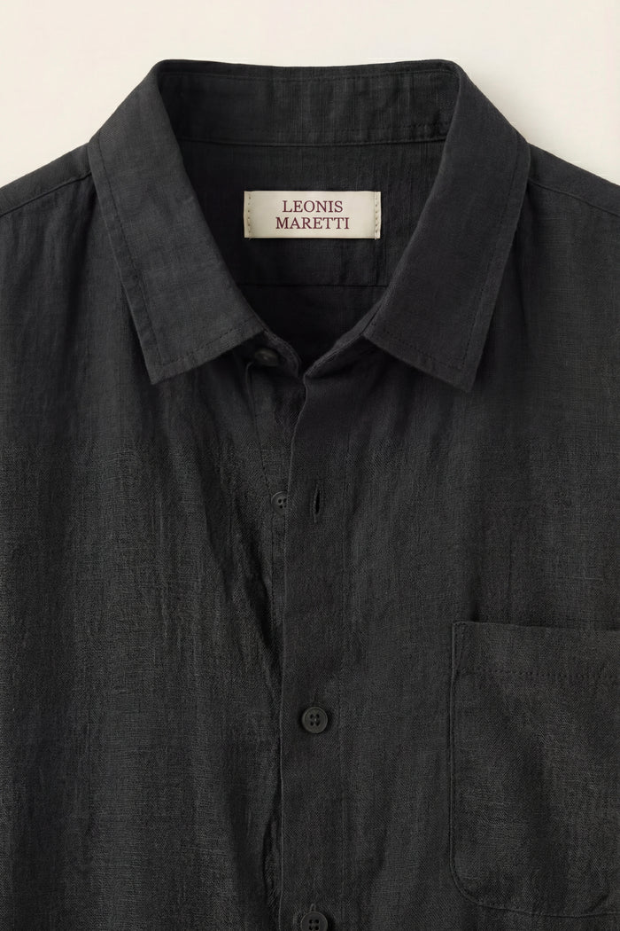 Vicenza Linen Short Sleeve Black