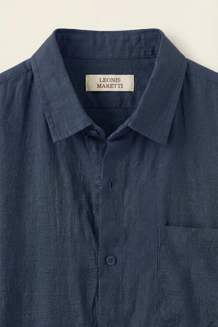 Vicenza Linen Short Sleeve Blue