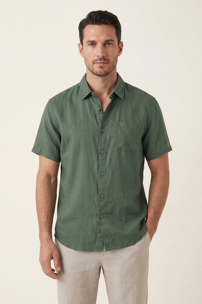 Vicenza Linen Short Sleeve Green