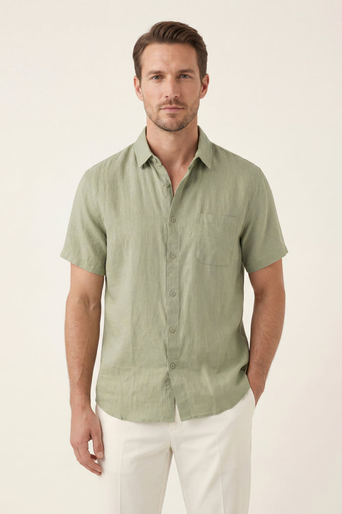 Vicenza Linen Short Sleeve Mint Green