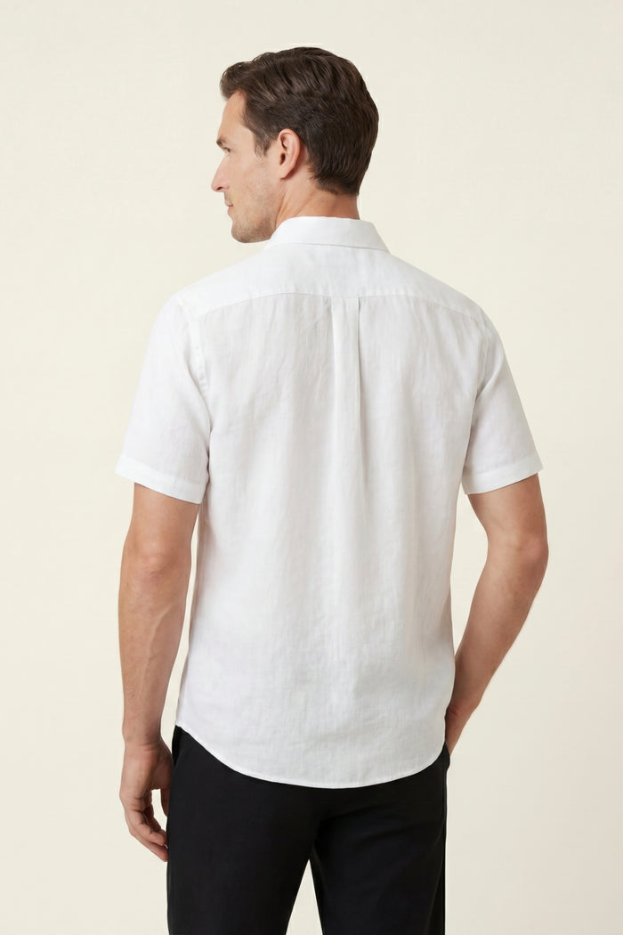 Vicenza Linen Short Sleeve White