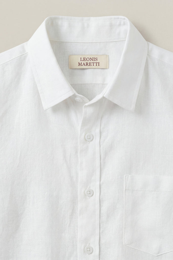 Vicenza Linen Short Sleeve White