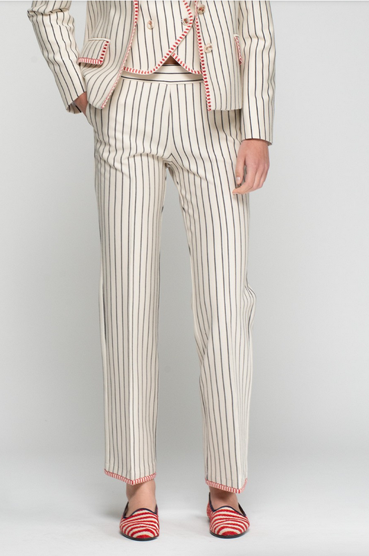 Vilagallo Striped Straight Leg Trousers