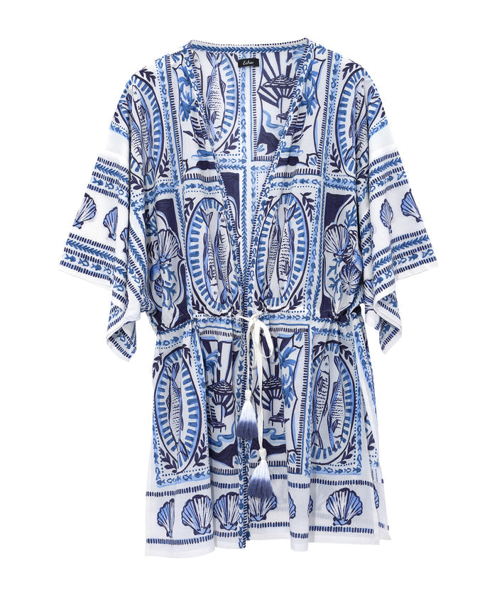 Villa Tile Robe in color ultramarine