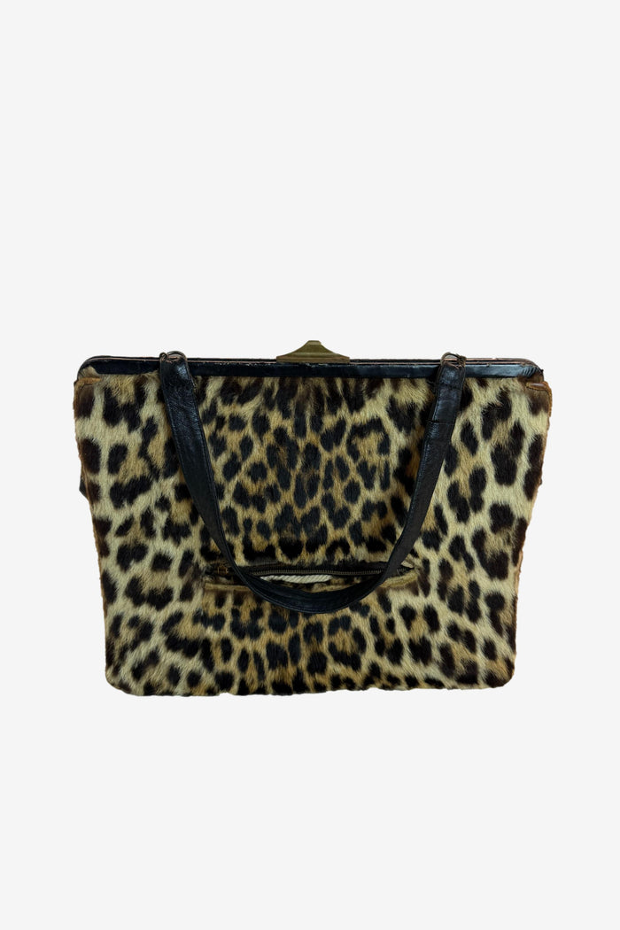 Vintage Bag by Black Leopard print Shoulder Bag image 0