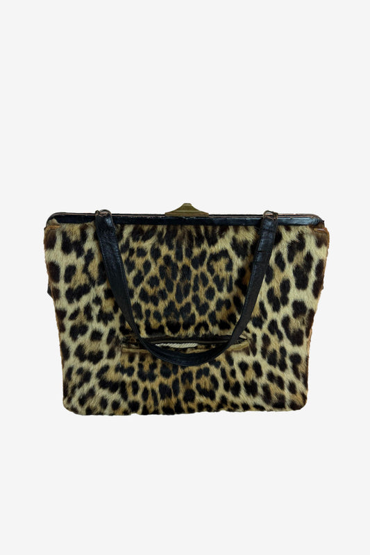Vintage Bag by Black Leopard print Shoulder Bag image 0