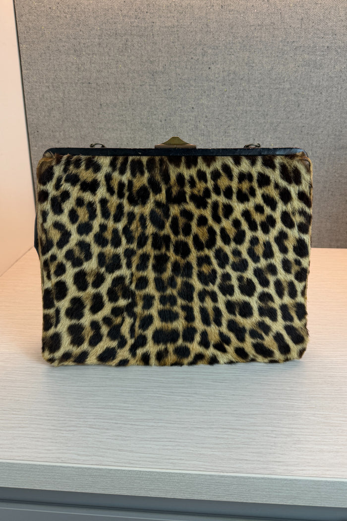 Vintage Bag by Black Leopard print Shoulder Bag image 1