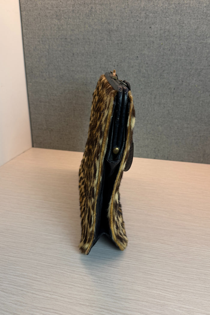 Vintage Bag by Black Leopard print Shoulder Bag image 2