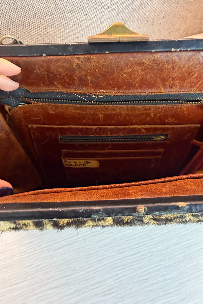Vintage Bag by Black Leopard print Shoulder Bag image 3