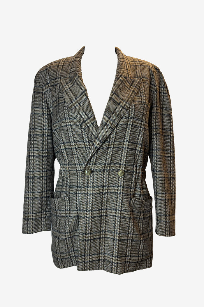 Vintage Escada 1980's Brown Check Blazer image 0