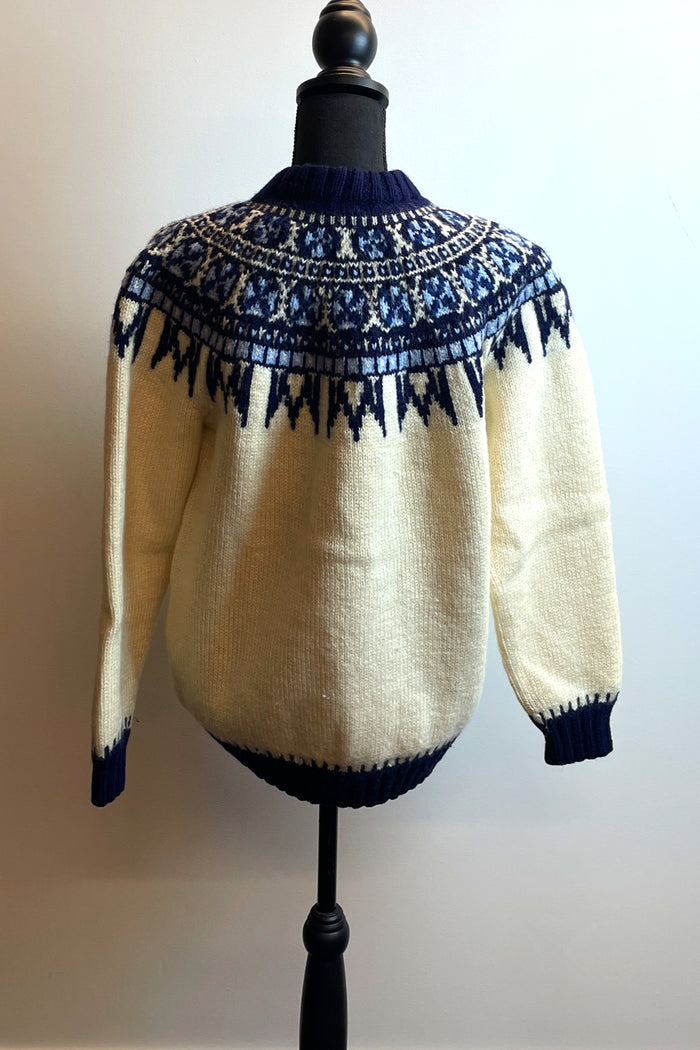 Nordic Blue and Cream Knit Cardigan image 1