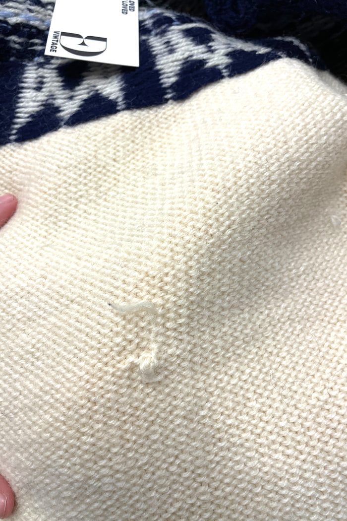 Nordic Blue and Cream Knit Cardigan image 2
