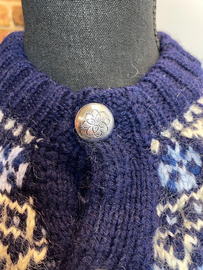 Nordic Blue and Cream Knit Cardigan image 5