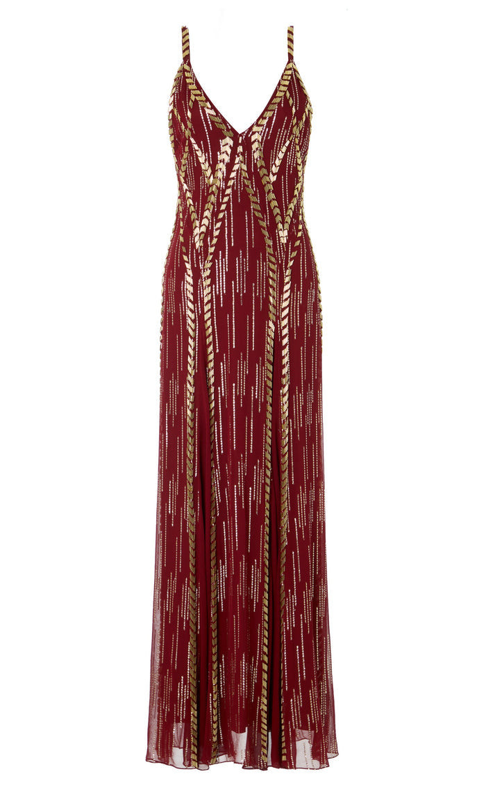 Viola Strappy Dress - Claret