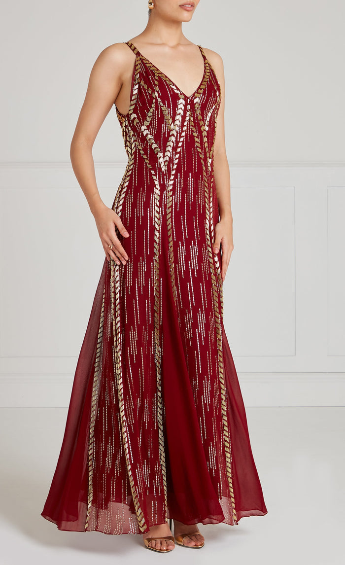 Viola Strappy Dress - Claret