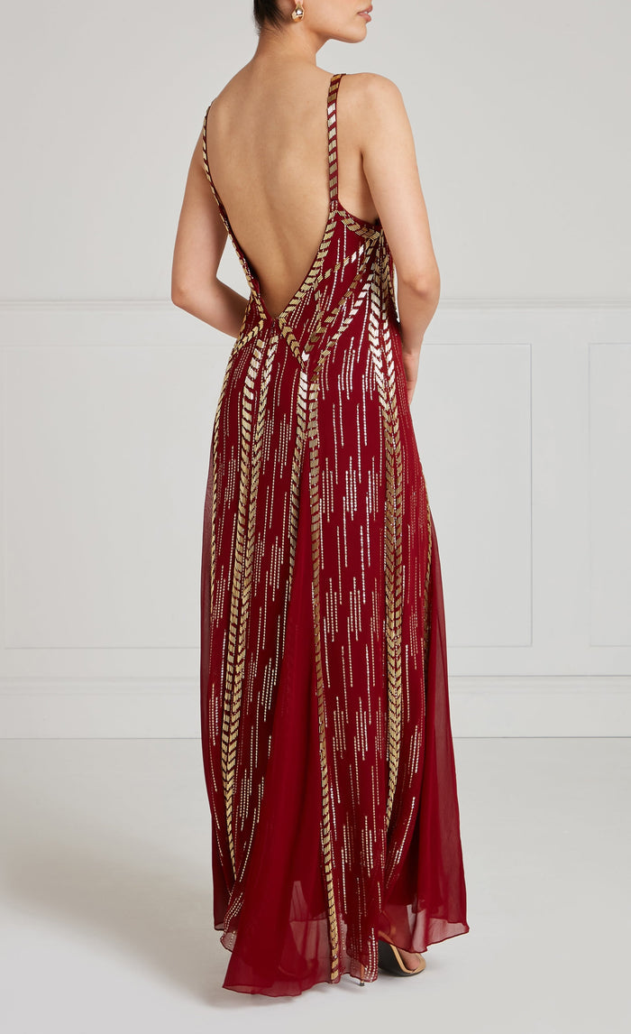 Viola Strappy Dress - Claret