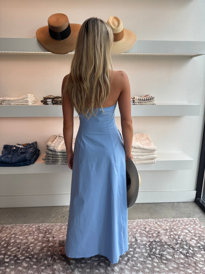 Vista Blue Maurie Halter Maxi Dress - Amor Lafayette