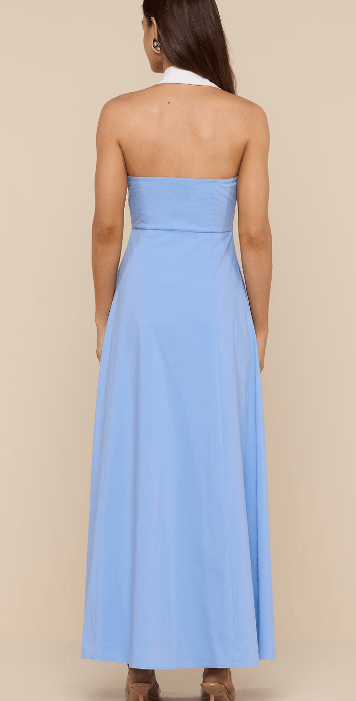Vista Blue Maurie Halter Maxi Dress - Amor Lafayette