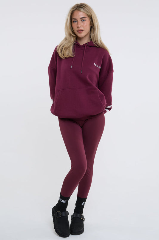 VXN Leggings & Hoodie Set - Burgundy