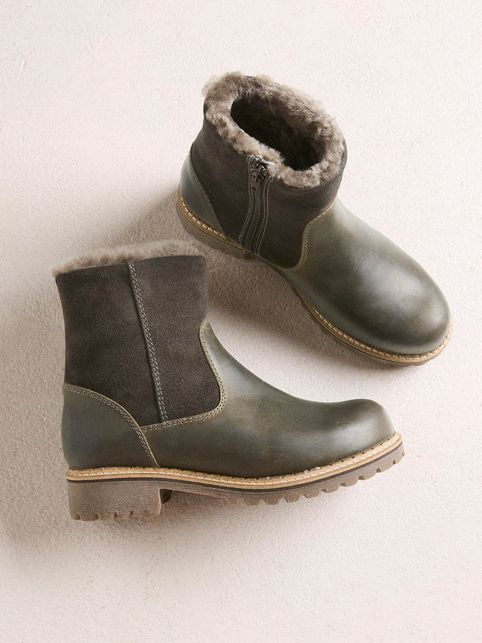 Water Resistant Sheepskin Lined Ankle Boots