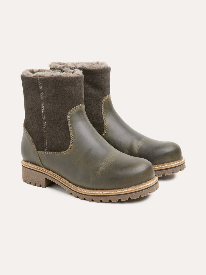 Water Resistant Sheepskin Lined Ankle Boots