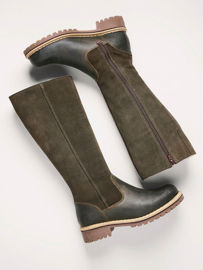Water Resistant Sheepskin Lined Tall Boots